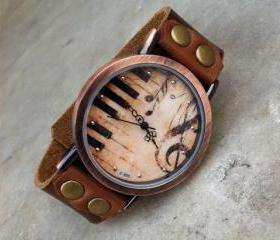 Retro Piano Leather Watch