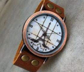 Roman Scale Retro Eiffel Tower Watch