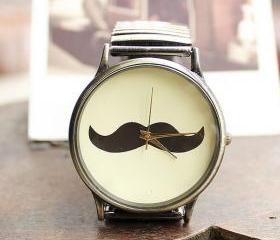 Funny Elasticity Beard Couple Watches- female