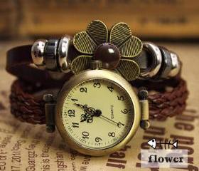 Leisure Rope Bracelet Watch-flower