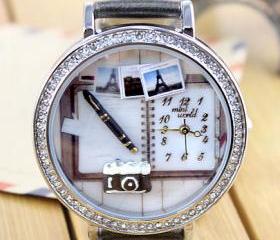 Cartoon Notebook Polymer Clay Watch