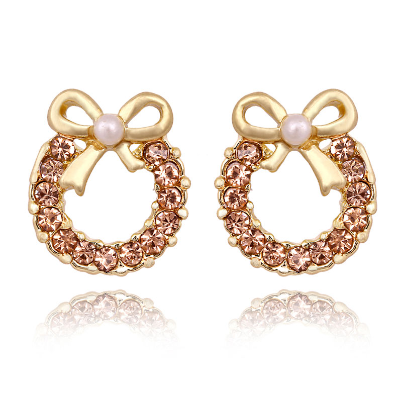 Fashion Pearl Bow Rhinestone Earrings&Stud on Luulla